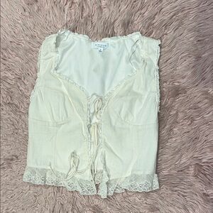 KIRIOUS Lace-Up Corset Style Top – NWT Size S 🤍